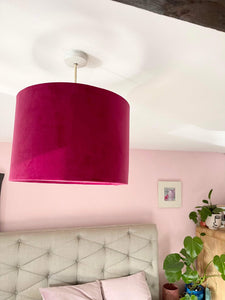 Cerise Pink Velvet Lampshade